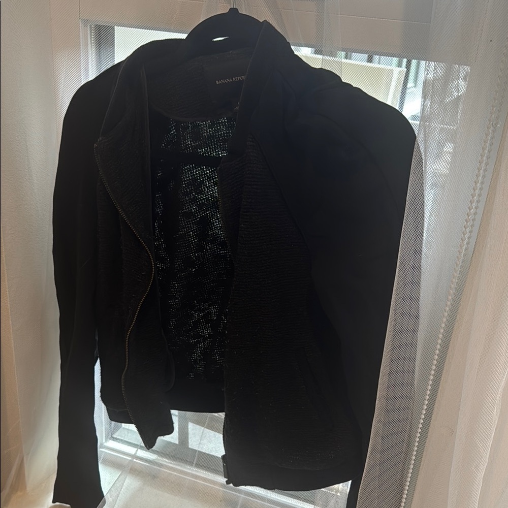 Banana Republic Black Bomber Jacket Classic Style